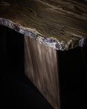Stone dining table corner detail