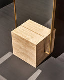 Luxury travertine mirror featuring a refined sculptural silhouette. Designed as a statement piece for sophisticated interiors.