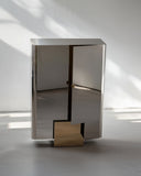 Luxury metal cabinet featuring clean geometric detailing. Designed as a statement storage piece for modern interiors.