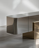 Contemporary designer credenza showcasing reflective surfaces and minimalist geometry. Crafted to combine functionality and collectible design.