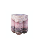 Sculptural side table crafted from Breccia Acquasanta marble. A designer table celebrating the natural beauty of stone.