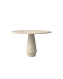Round stone table on a white background. STILO Classic Travertine | Designer Dining Table
