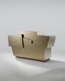 Contemporary designer cabinet with natural stone surfaces and integrated storage. Crafted to combine functionality with sculptural design.