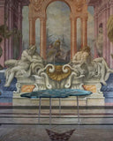 Designer glass dining table featuring artistic layered detailing. A statement table for luxury dining interiors.