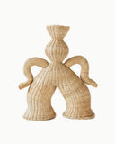 Sculptural object handcrafted from woven natural fibre with an organic contemporary form. A designer object for luxury interiors.