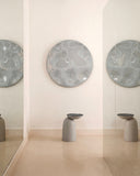 FRAME Round Freeform sculptural wall object featuring an organic circular silhouette and glossy white dimensional surface. Its minimalist form adds sculptural character to contemporary residential and hospitality interiors.