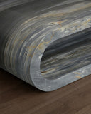 Marble-patterned material on a wooden floor