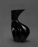 Sinuo | Glossy Black Sculptural Vase | Ceramic Vase