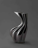 Sinuo Platino | Platinum Sculptural Vase | Ceramic Vase