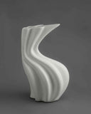 Sinuo | Glossy White Sculptural Vase | Ceramic Vase