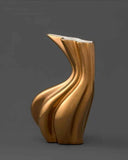 Sinuo | Gold Sculptural Vase | Ceramic Vase