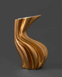 Sinuo | Gold Sculptural Vase | Ceramic Vase