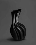 Sinuo | Glossy Black Sculptural Vase | Ceramic Vase