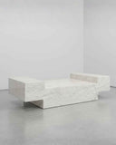 CRYSTAL | Square Marble Coffee Table | Sculptural Stone Furniture