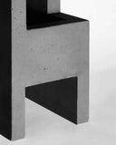 Chandigarh IV | Asymmetrical Black Concrete Vase | Sculpture