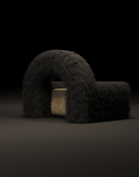 Furrybum Sculptural Black Armchair| Limited Edition | Art & Collectible Design | INTERNATIONAL DESIGN
